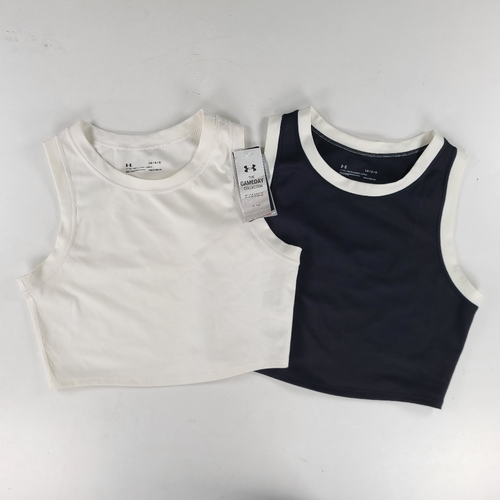 UNDER ARMOUR NWT Game Day Crop Tank Top 2 Pack Size Large Workout Shirt